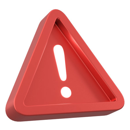 Warning sign. Exclamation mark. 3D illustration.の写真素材