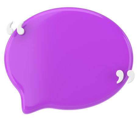 Speech bubble with double quote. 3D illustration.の写真素材