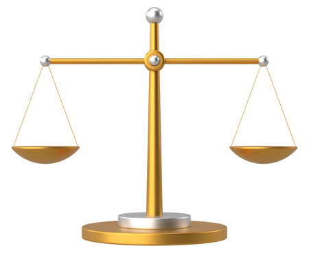 Weighing scale. Balance scale. 3D illustration.の写真素材