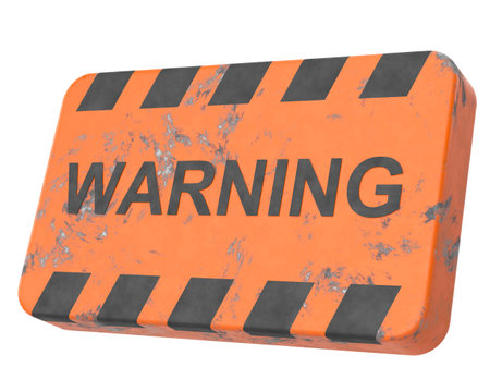 Warning sign. 3D illustration.の写真素材