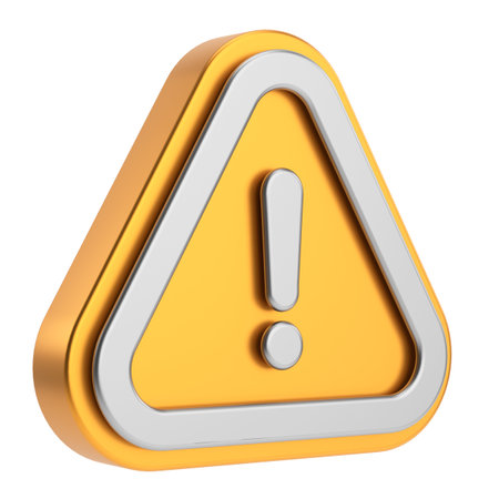 Warning sign. Exclamation mark. 3D illustration.の写真素材