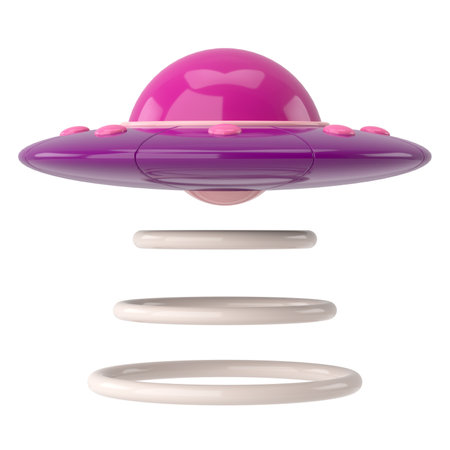 UFO. 3D illustration. 3D rendering.の写真素材