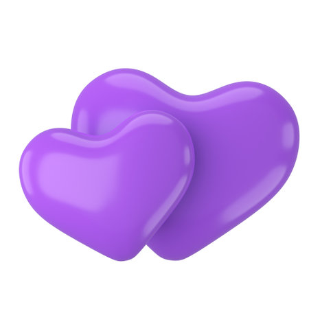 Couple heart. 3D heart element. 3D illustration.の写真素材