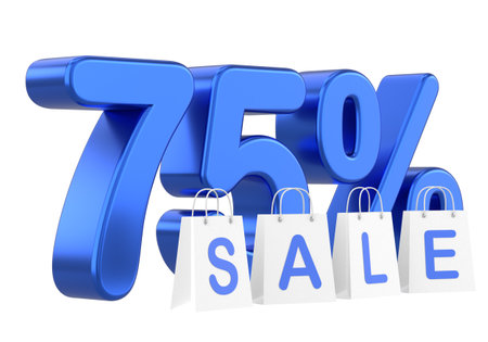 Seventy five percent sale. 75% sale. Sale banner decoration.の写真素材