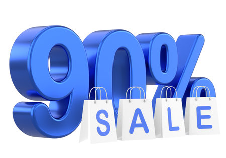 3D ninety percent sale. 90% sale. Sale banner decoration.の写真素材