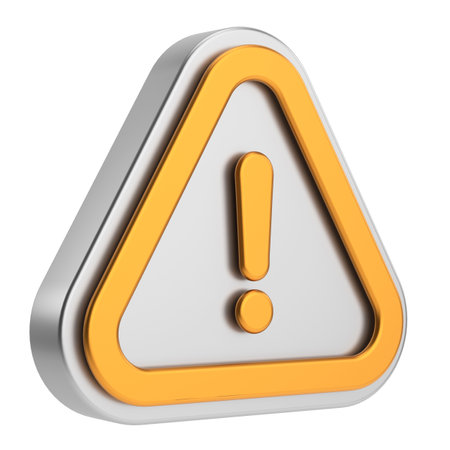 Warning sign. Exclamation mark. 3D illustration.の写真素材