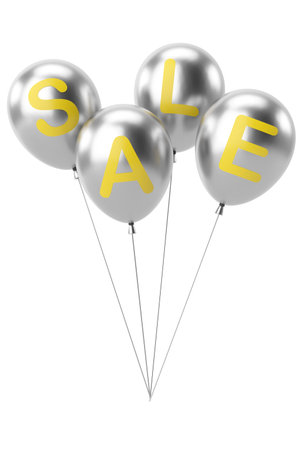 3D balloon. Sale banner decoration.の写真素材