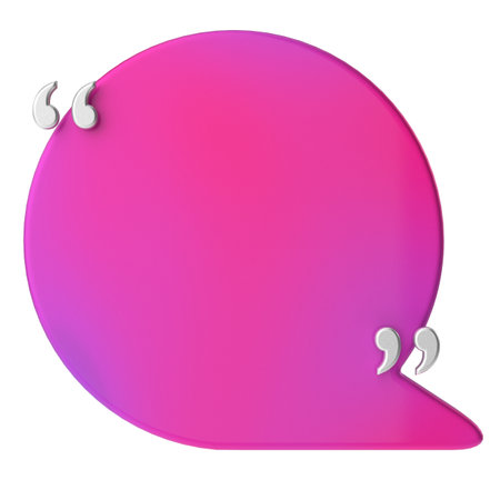 Speech bubble with double quote. 3D illustration.の写真素材