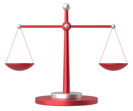 Weighing scale. Balance scale. 3D illustration.の写真素材
