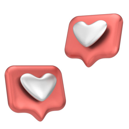 Love icon. Heart icon. 3D illustration.の写真素材