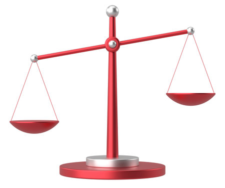 Weighing scale. Balance scale. 3D illustration.の写真素材