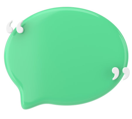 Speech bubble with double quote. 3D illustration.の写真素材