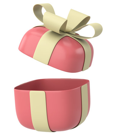 Opened Gift Box. 3D illustration.の写真素材