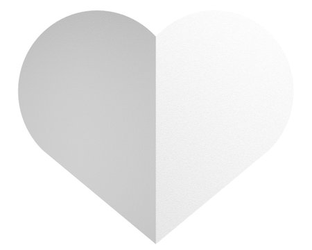 Heart paper. Valentine card decoration. 3D illustration.の写真素材