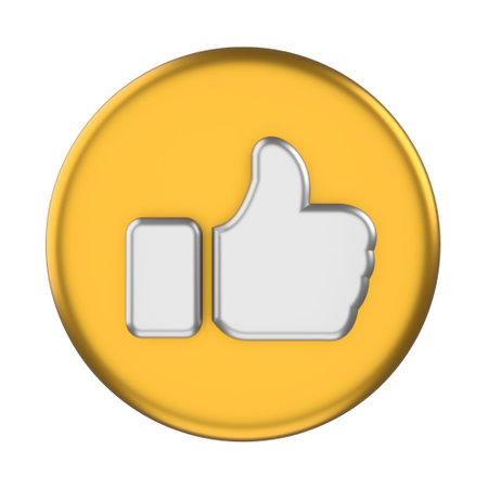 3D like icon. like button. 3D illustration.