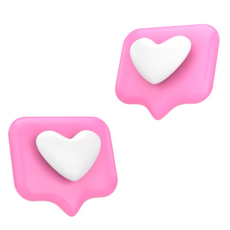 Love icon. Heart icon. 3D illustration.の写真素材