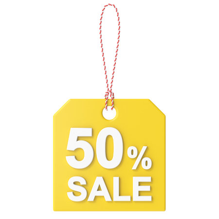 3D fifty percent sale. 50% sale. Sale tag.の写真素材