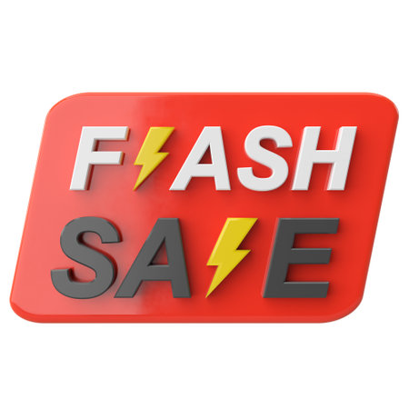 Flash sale. Sale banner decoration. 3D illustration.の写真素材