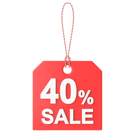 3D forty percent sale. 40% sale. Sale tag.の写真素材