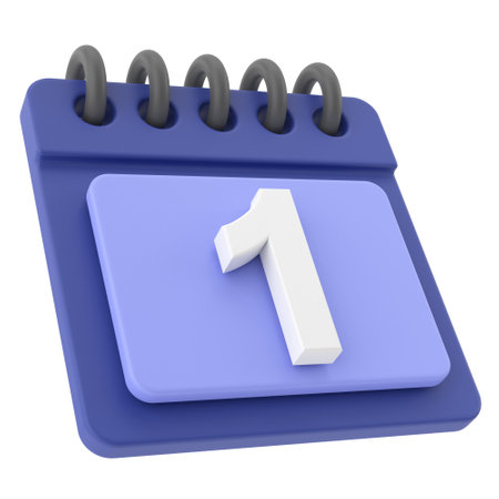1st. First day of month. 3D calendar icon.の写真素材