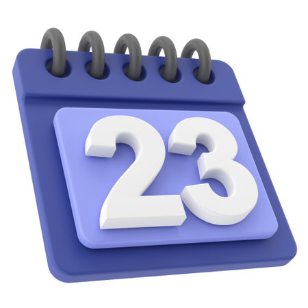 23rd. Twenty-third day of month. 3D calendar icon.の写真素材