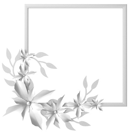 Silver flower. 3D flower. 3D illustration.の写真素材
