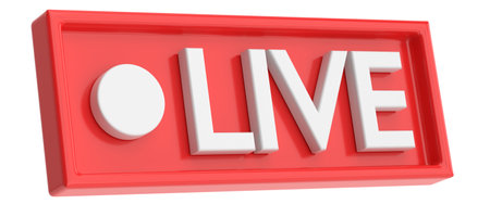 3D live icon. Live streaming.の写真素材