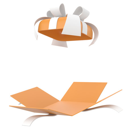 Opened Gift Box. 3D gift box. 3D illustration.の写真素材