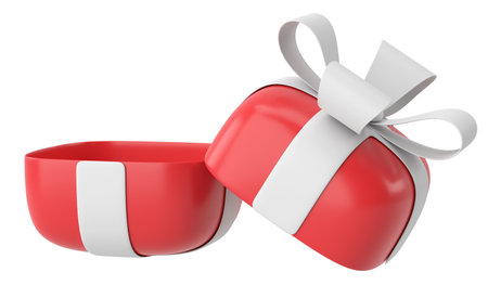 Opened Gift Box. 3D gift box. 3D illustration.の写真素材