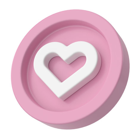 Love icon. Heart icon. 3D illustration.の写真素材