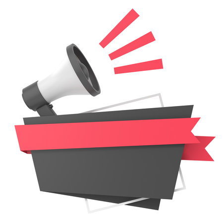 Sale banner decoration. Empty banner. 3D illustration.の写真素材