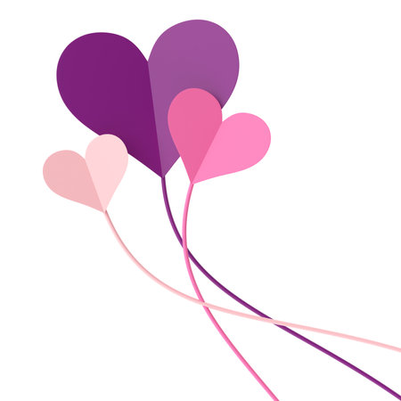 Heart shape. Valentine decoration. 3D illustration.の写真素材
