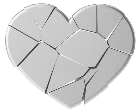Broken heart. Heartbroken. lovelorn. 3D illustration.の写真素材