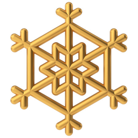 Snowflake. Christmas decoration. 3D illustration.の写真素材