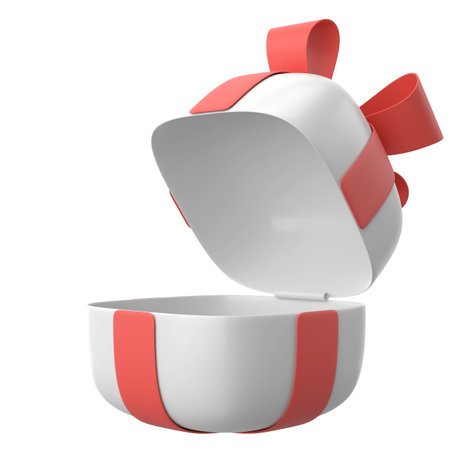 Opened Gift Box. 3D gift box. 3D illustration.の写真素材