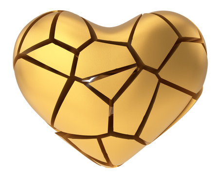Broken heart. Heartbroken. lovelorn. 3D illustration.の写真素材