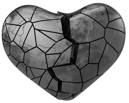 Broken heart. Heartbroken. lovelorn. 3D illustration.の写真素材
