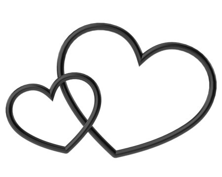 Couple heart. 3D heart. 3D illustration.の写真素材