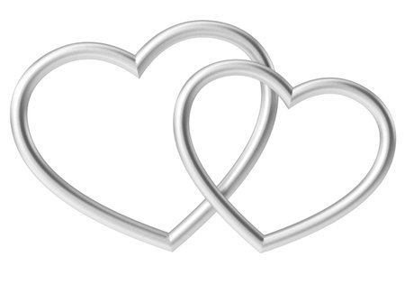 Couple heart. 3D heart. 3D illustration.の写真素材