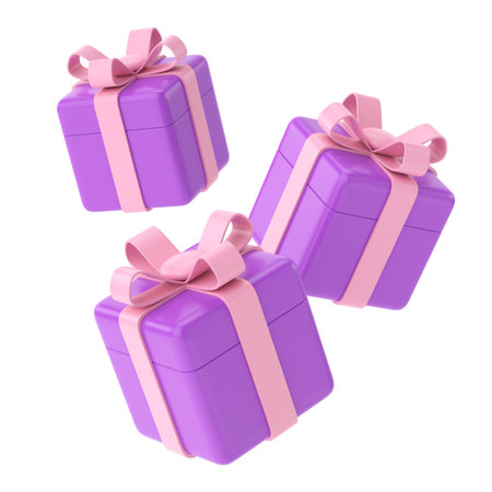 3D gift box. 3D decoration. 3D illustration.の写真素材