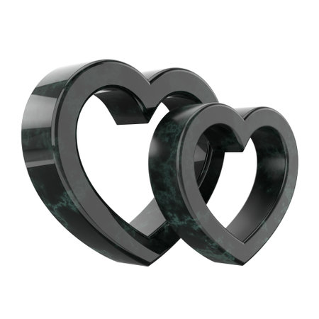 3D heart shape. Couple hearts. 3D illustration.の写真素材