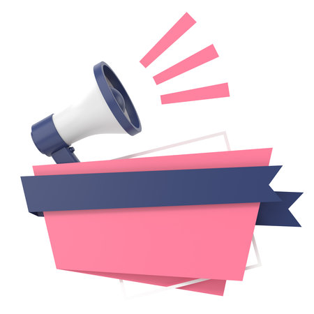 Sale banner decoration. Empty banner. 3D illustration.の写真素材