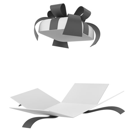 Opened Gift Box. 3D gift box. 3D illustration.の写真素材