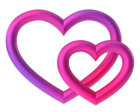 3D heart. Valentine card decoration. 3D illustration.の写真素材