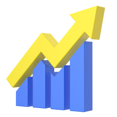 Growth graph, Growth chart. 3D illustration.の写真素材