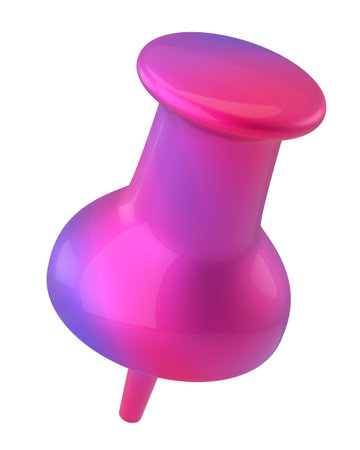 Push pin. Drawing pin. 3D pin. 3D illustration.の写真素材