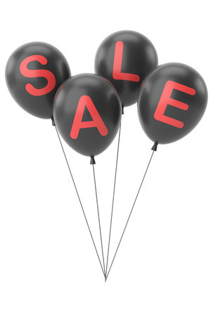 3D balloon. Sale banner decoration.の写真素材