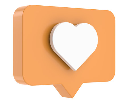 Like icon. Love icon. 3D illustration.の写真素材