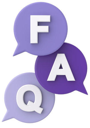 FAQ. Frequently Asked Questions. 3D illustration.の写真素材