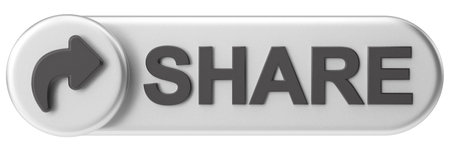 share button. share icon. 3D illustration.の写真素材